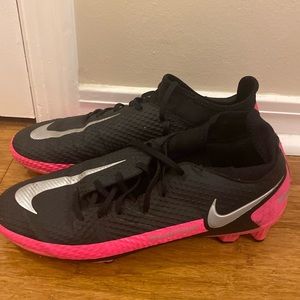 Soccer shoes they’re pink and black. I’m not in high school anymore so yeah.